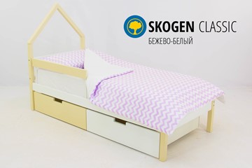 Детская кровать-домик мини Skogen бежево-белый в Твери