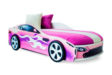 Кровать-машина в детскую Бондимобиль розовый в Твери