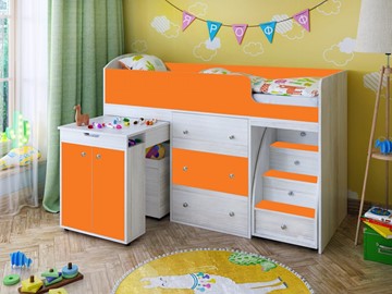 Детская кровать-шкаф Малыш 1600, корпус Винтерберг, фасад Оранжевый в Твери