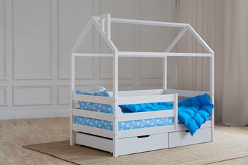 Детская кровать для мальчика Домик с ящиками, цвет белый в Твери