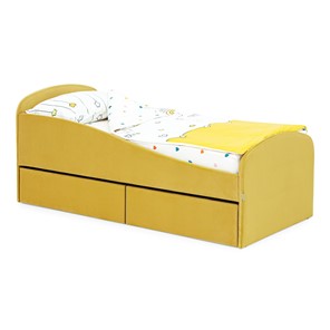 Детская кровать с ящиками Letmo 190х80 горчичный (велюр) в Твери