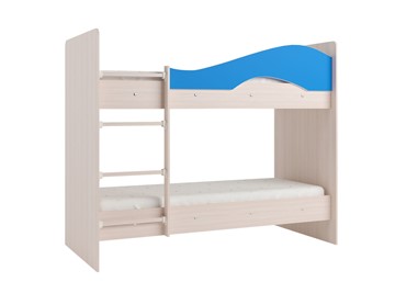 Двухэтажная детская кровать ТМК Мая на щитах, корпус Млечный дуб, фасад Синий в Твери