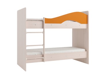 Двухэтажная кровать ТМК Мая на щитах, корпус Млечный дуб, фасад Оранжевый в Твери