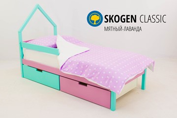Кровать-домик детская мини Skogen мятный-лаванда в Твери