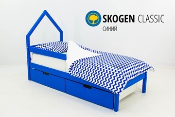 Кровать-домик детская мини Skogen синия в Твери