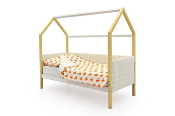 Кровать-домик в детскую «Svogen бежево-белый» мягкая в Твери