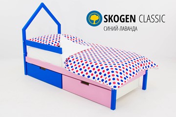 Детская кровать-домик мини Skogen синий-лаванда в Твери