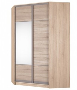 Угловой шкаф Аларти (YA-230х1400(602) (4) Вар. 3; двери D3+D4), с зеркалом в Твери