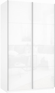 Шкаф-купе Прайм (Белое стекло/Белое стекло) 1600x570x2300, белый снег в Твери