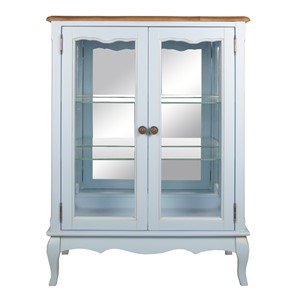 Шкаф со стеклянными дверцами Leontina для посуды (ST9318B) Голубой в Твери