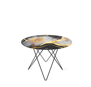 Стол круглый SHT-TU37 / SHT-TT32 60 стекло/МДФ (черный алмаз/черный муар) в Твери