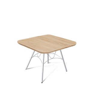 Квадратный столик SHT-S100 / SHT-TT 60/60 ЛДСП (дуб сонома/хром лак) в Твери