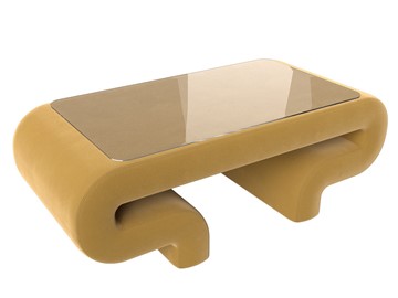 Стеклянный столик Волна, желтый (микровельвет) в Твери