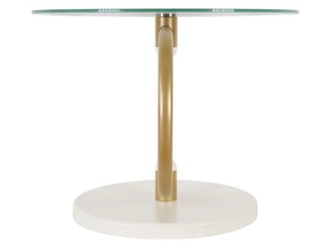Стеклянный столик Дуэт 13Н (золото-слоновая кость-прозрачное) в Твери