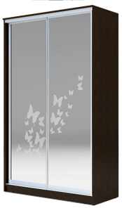 Шкаф 2400х1200х620 два зеркала, "Бабочки" ХИТ 24-12-66-05 Венге Аруба в Твери