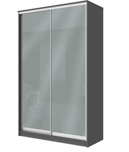 Шкаф двухдверный Хит-22-12-22 с цветным стеклом, средне-серый 074, Графит в Твери