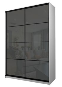 Шкаф 2-х дверный MAX МШ-25-6-18-22, Профиль Черный/Цвет Белый/Oracal Темно-серый в Твери