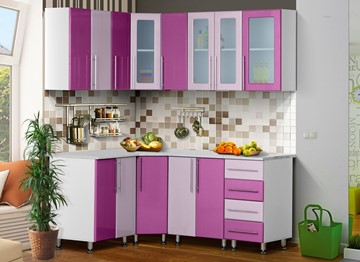 Угловая кухня Мыло 224 1800х1400, цвет Виолетта/Сирень в Твери