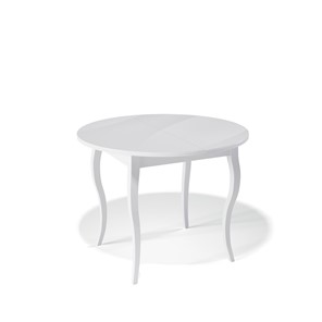 Стол обеденный круглый Kenner 1000С (Белый/Стекло белое глянец) в Твери