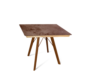 Керамический кухонный стол SHT-TU9/ТT8 60/60 (темный орех/прозрачный лак/коричневая сепия) в Твери