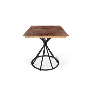 Керамический кухонный стол SHT-TU4-1/ТT8 60/60 (черный муар/прозрачный лак/коричневая сепия) в Твери