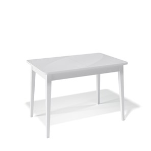 Обеденный раздвижной стол Kenner 1100M (Белый/Стекло белое сатин) в Твери
