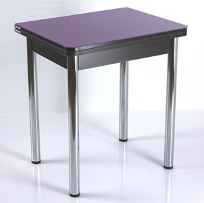 Кухонный пристенный стол СПА-02 СТ2, венге ЛДСП/стекло фиолетовый/39 прямые трубки хром в Твери