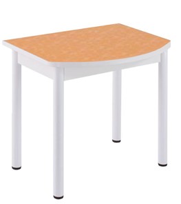 Кухонный пристенный стол НСПГ-07 ПЛ1, цветы манго/белое ЛДСП/36 прямые трубки крашеные белый в Твери