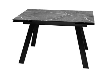 Стол обеденный раскладной DikLine DKL140 Керамика Черный мрамор/опоры черные (2 уп.) в Твери