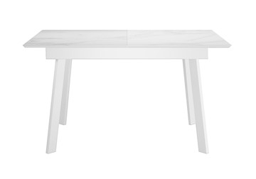 Керамический кухонный стол DikLine SKH125 Керамика Белый мрамор/подстолье белое/опоры белые (2 уп.) в Твери
