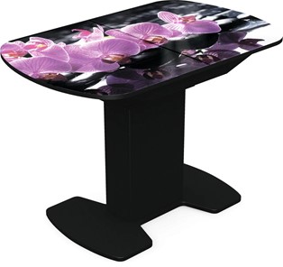 Кухонный стол раскладной Корсика исп. 2 Фотопечать (Цветы №30) 1200(1515)*800 в Твери