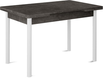 Кухонный раздвижной стол Кубика Милан-2 EVO, ноги белые, серый камень в Твери