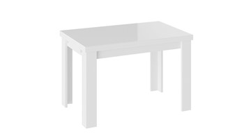 Кухонный раздвижной стол Норман тип 1, цвет Белый/Стекло белый глянец в Твери
