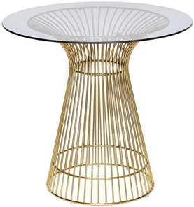 Стеклянный стол ARGO (mod. DT1471) металл/стекло, D80x74.5 черный/золотой в Твери