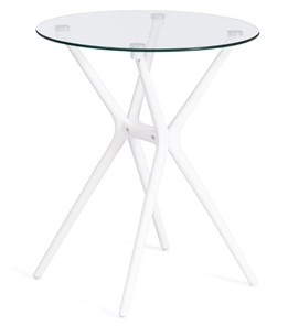 Стеклянный стол PARNAVAZ (mod. 29) пластик/стекло, 60х60х70,5 прозрачный/белый арт.19697 в Твери