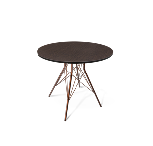 Круглый кухонный стол SHT-TU2-1 / SHT-TT 80 ЛДСП (венге/медный металлик) в Твери