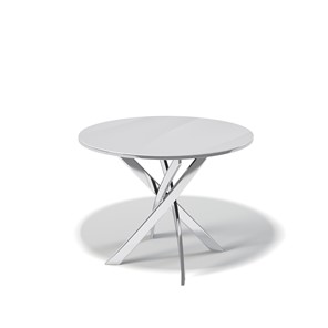 Стеклянный стол Kenner R1000 (Хром/Стекло белое глянец) в Твери