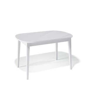 Кухонный раскладной стол Kenner 1300M (Белый/Стекло белое глянец) в Твери