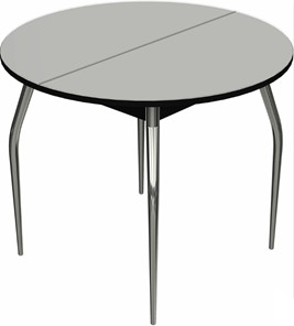 Обеденный круглый стол Ривьера исп. круг хром №5 (стекло белое/черный) в Твери