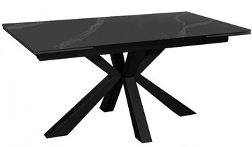 Стол раздвижной DikLine SFE140 Керамика Черный мрамор/подстолье черное/опоры черные (2 уп.) в Твери