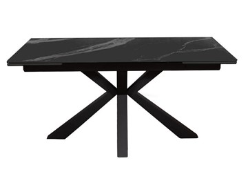 Стол раздвижной DikLine SFE160 Керамика Черный мрамор/подстолье черное/опоры черные (2 уп.) в Твери