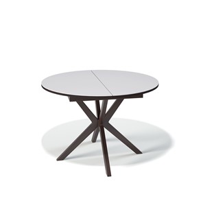 Обеденный круглый стол Kenner B1100 (Венге/Стекло белое сатин) в Твери