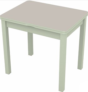 Кухонный раскладной стол Бари дерево №8 (стекло белое/белый) в Твери
