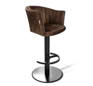 Барный стул SHT-ST42-1 / SHT-S137 (кофейный трюфель/стальной/черный муар) в Твери