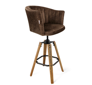 Барный стул SHT-ST42-1 / SHT-S93 (кофейный трюфель/браш.коричневый/черный муар) в Твери