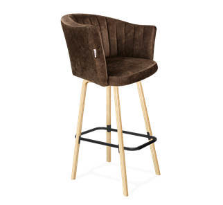 Барный стул SHT-ST42-1 / SHT-S94 (кофейный трюфель/прозрачный лак/черный муар) в Твери