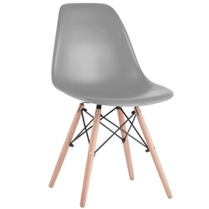 Комплект обеденных стульев 4 шт. BRABIX "Eames CF-010", пластик серый, опоры дерево/металл, 532632, 2033A в Твери