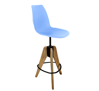 Барный стул SHT-ST29/S92 (голубой pan 278/брашированный коричневый/черный муар) в Твери