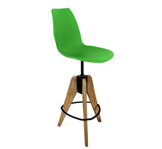 Барный стул SHT-ST29/S92 (зеленый ral 6018/брашированный коричневый/черный муар) в Твери