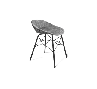 Обеденный стул SHT-ST19-SF1 / SHT-S107 (дымный/черный муар) в Твери
